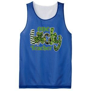 One Lucky Teacher Gift School Teachers Gift St Patricks Day Cute Gift Mesh Reversible Basketball Jersey Tank