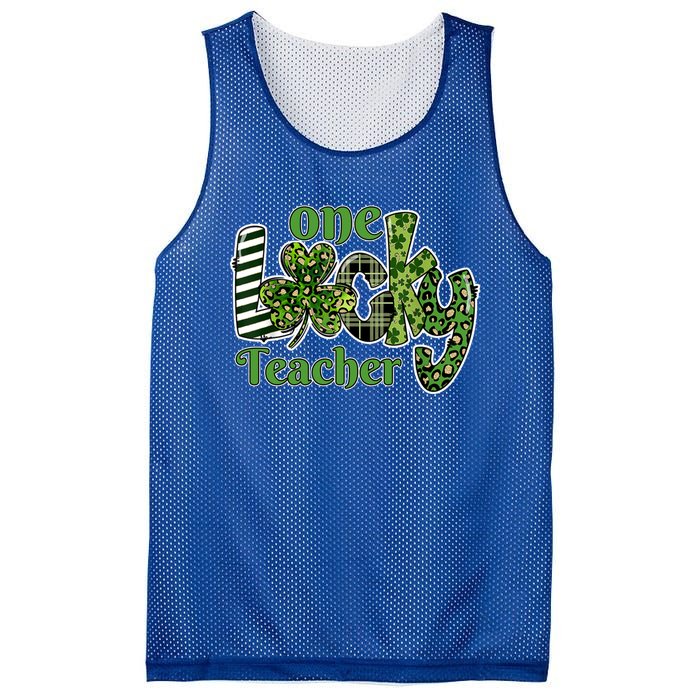 One Lucky Teacher Gift School Teachers Gift St Patricks Day Cute Gift Mesh Reversible Basketball Jersey Tank