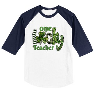 One Lucky Teacher Gift School Teachers Gift St Patricks Day Cute Gift Baseball Sleeve Shirt