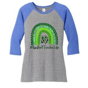 One Lucky Teacher St Patrick's Day Assistant Teacher For The Gift Women's Tri-Blend 3/4-Sleeve Raglan Shirt