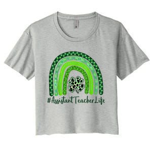 One Lucky Teacher St Patrick's Day Assistant Teacher For The Gift Women's Crop Top Tee