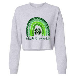 One Lucky Teacher St Patrick's Day Assistant Teacher For The Gift Cropped Pullover Crew