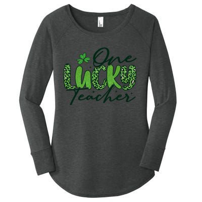 One Lucky Teacher St Patrick's Day Women's Perfect Tri Tunic Long Sleeve Shirt