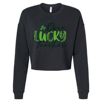 One Lucky Teacher St Patrick's Day Cropped Pullover Crew