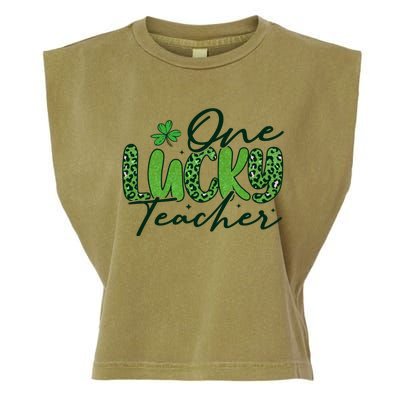 One Lucky Teacher St Patrick's Day Garment-Dyed Women's Muscle Tee