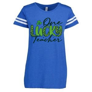 One Lucky Teacher St Patrick's Day Enza Ladies Jersey Football T-Shirt