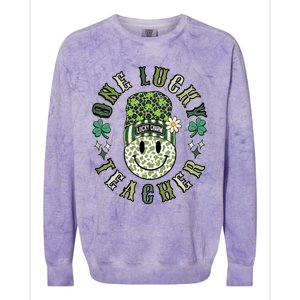 One Lucky Teacher St Patricks Day Colorblast Crewneck Sweatshirt