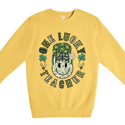 One Lucky Teacher St Patricks Day Premium Crewneck Sweatshirt