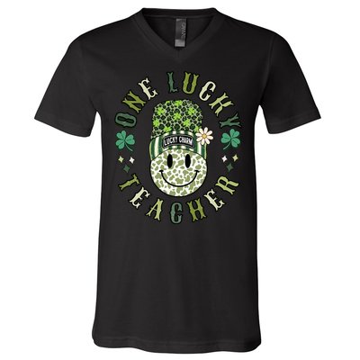 One Lucky Teacher St Patricks Day V-Neck T-Shirt