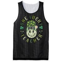 One Lucky Teacher St Patricks Day Mesh Reversible Basketball Jersey Tank