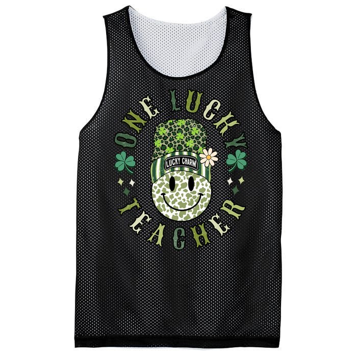 One Lucky Teacher St Patricks Day Mesh Reversible Basketball Jersey Tank