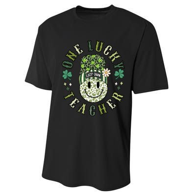 One Lucky Teacher St Patricks Day Performance Sprint T-Shirt