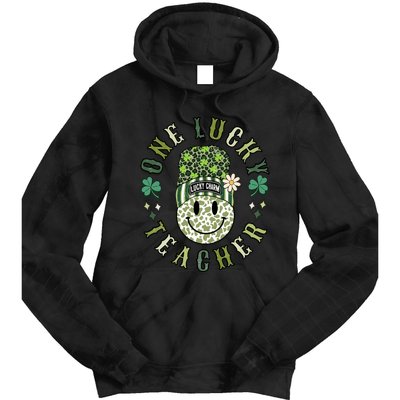 One Lucky Teacher St Patricks Day Tie Dye Hoodie