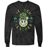 One Lucky Teacher St Patricks Day Tie-Dye Long Sleeve Shirt