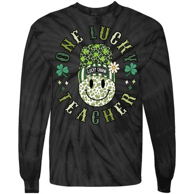 One Lucky Teacher St Patricks Day Tie-Dye Long Sleeve Shirt