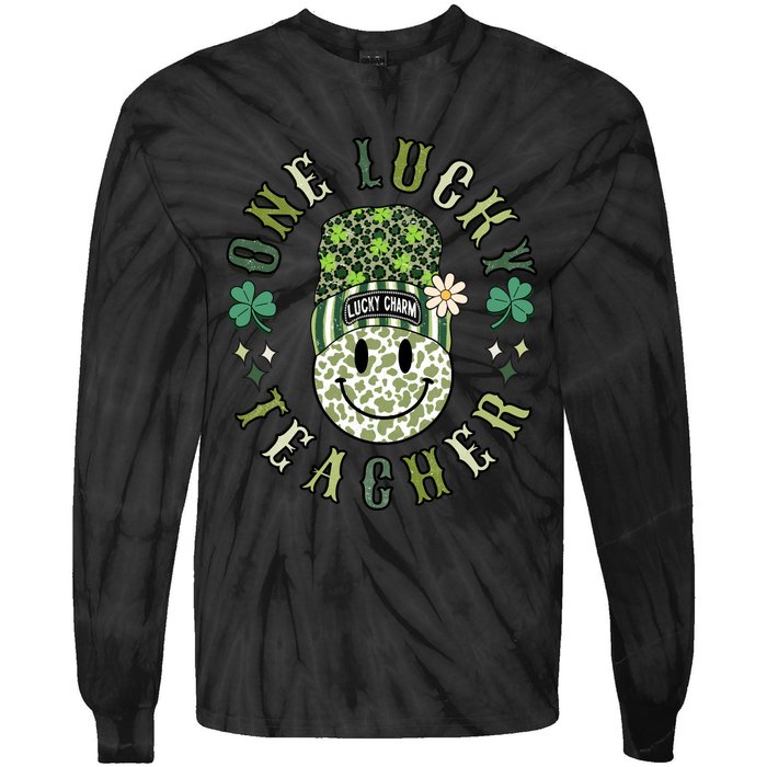 One Lucky Teacher St Patricks Day Tie-Dye Long Sleeve Shirt