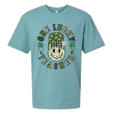 One Lucky Teacher St Patricks Day Sueded Cloud Jersey T-Shirt