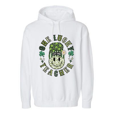 One Lucky Teacher St Patricks Day Garment-Dyed Fleece Hoodie