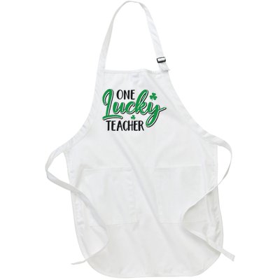 One Lucky Teacher, St Patrick's Day Full-Length Apron With Pockets