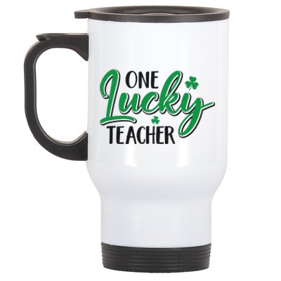 One Lucky Teacher, St Patrick's Day Stainless Steel Travel Mug