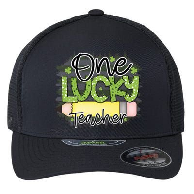 One Lucky Teacher Main File Flexfit Unipanel Trucker Cap