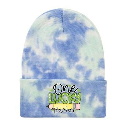 One Lucky Teacher Main File Tie Dye 12in Knit Beanie