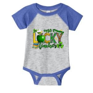 One Lucky Teacher Happy St Patrick's Day Shamrock Leopard Gift Infant Baby Jersey Bodysuit