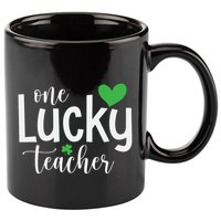 One Lucky Teacher 11oz C Handle Ceramic Mug