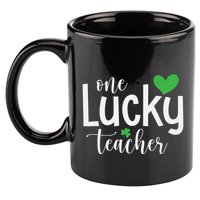 One Lucky Teacher 11oz C Handle Ceramic Mug