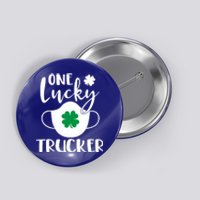 One Lucky Trucker St Patrick's Day Truck Driver Gift Button