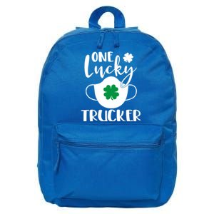 One Lucky Trucker St Patrick's Day Truck Driver Gift 16 in Basic Backpack