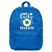 One Lucky Trucker St Patrick's Day Truck Driver Gift 16 in Basic Backpack