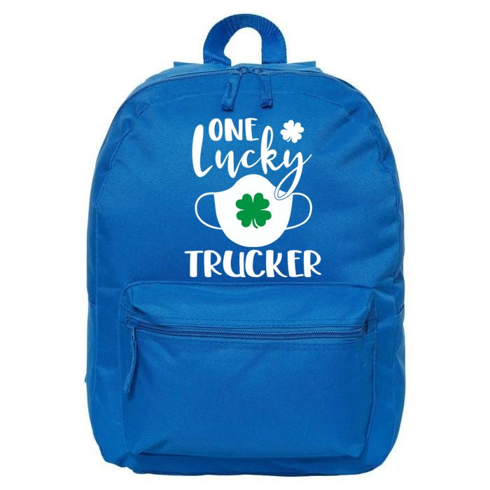 One Lucky Trucker St Patrick's Day Truck Driver Gift 16 in Basic Backpack