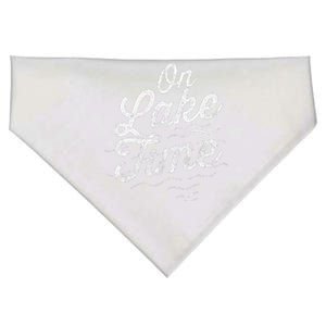 On Lake Time Funny Summer Boating And Fishing USA-Made Doggie Bandana