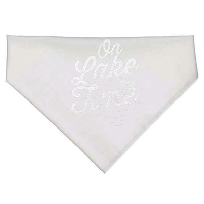 On Lake Time Funny Summer Boating And Fishing USA-Made Doggie Bandana