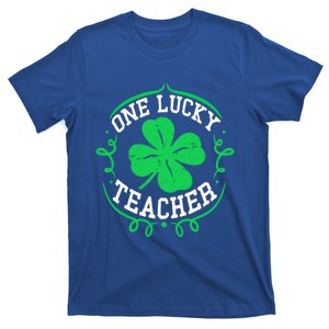 One Lucky Teacher St Patricks Day Gift Luckiest Teacher Ever Gift T-Shirt