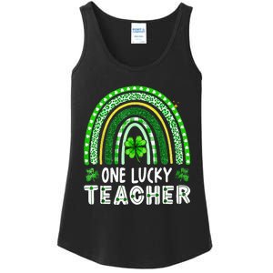 One Lucky Teacher Rainbow St Patrick’S Day Ladies Essential Tank