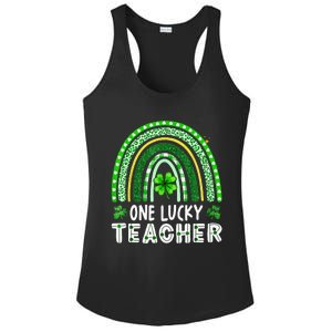 One Lucky Teacher Rainbow St Patrick’S Day Ladies PosiCharge Competitor Racerback Tank