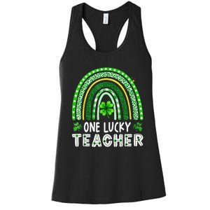 One Lucky Teacher Rainbow St Patrick’S Day Women's Racerback Tank