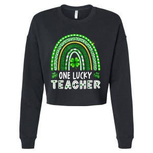 One Lucky Teacher Rainbow St Patrick’S Day Cropped Pullover Crew