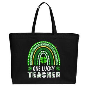 One Lucky Teacher Rainbow St Patrick’S Day Cotton Canvas Jumbo Tote