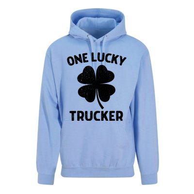 One Lucky Trucker St Patricks Day Green Shamrock Leaf Unisex Surf Hoodie