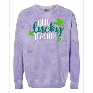 One Lucky Teacher St Patrick's Day Colorblast Crewneck Sweatshirt