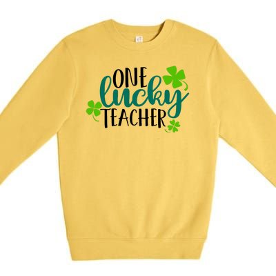 One Lucky Teacher St Patrick's Day Premium Crewneck Sweatshirt