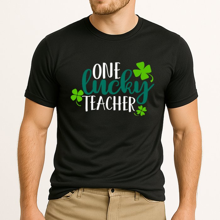 One Lucky Teacher St Patrick's Day Cooling Performance Crew T-Shirt
