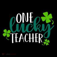 One Lucky Teacher St Patrick's Day Drawstring Bag