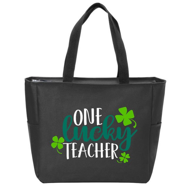 One Lucky Teacher St Patrick's Day Zip Tote Bag