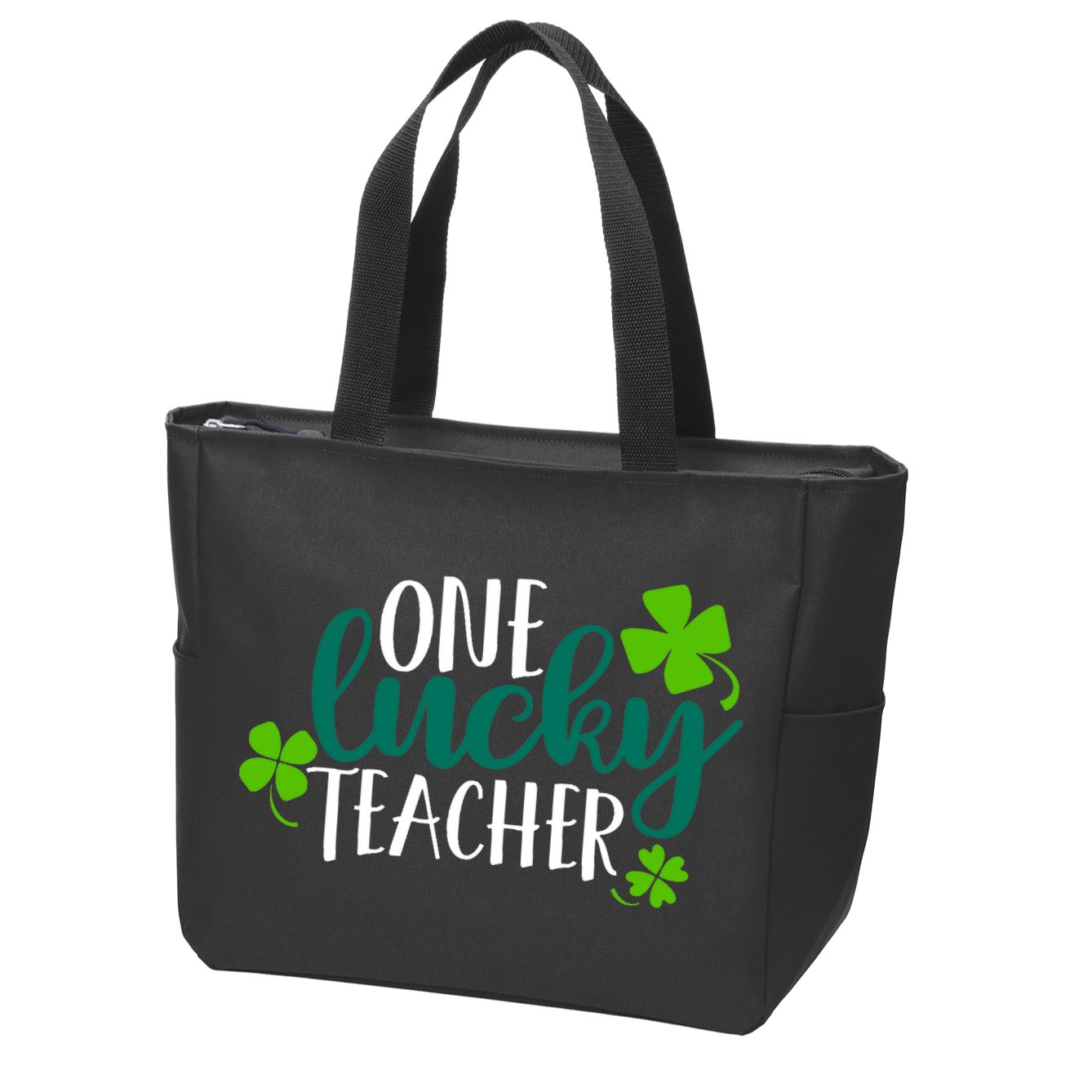 One Lucky Teacher St Patrick's Day Zip Tote Bag