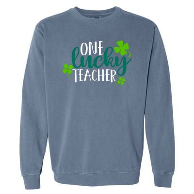 One Lucky Teacher St Patrick's Day Garment-Dyed Sweatshirt