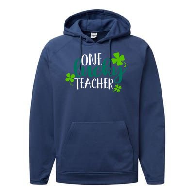 One Lucky Teacher St Patrick's Day Performance Fleece Hoodie